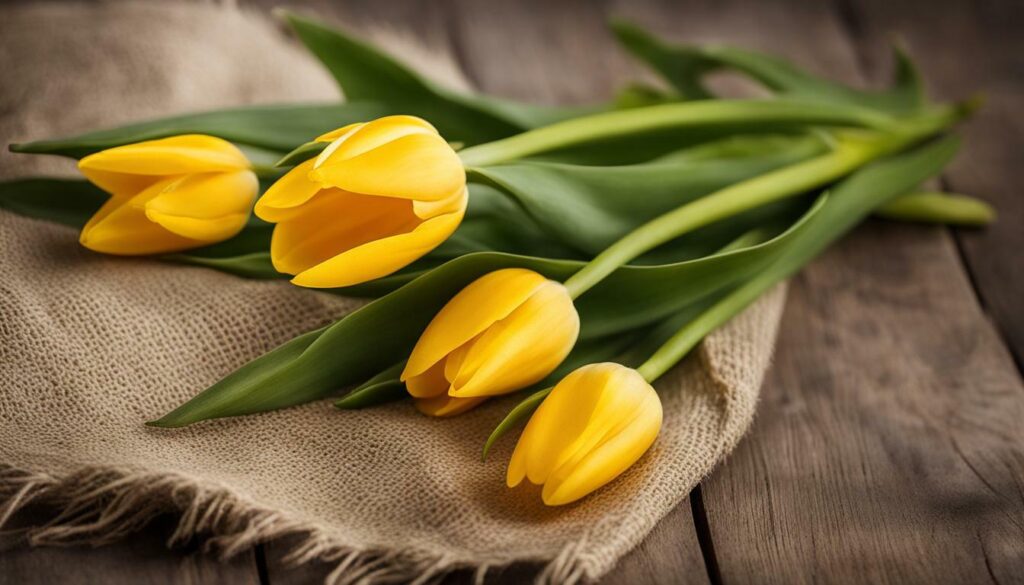 Amour et tulipe jaune