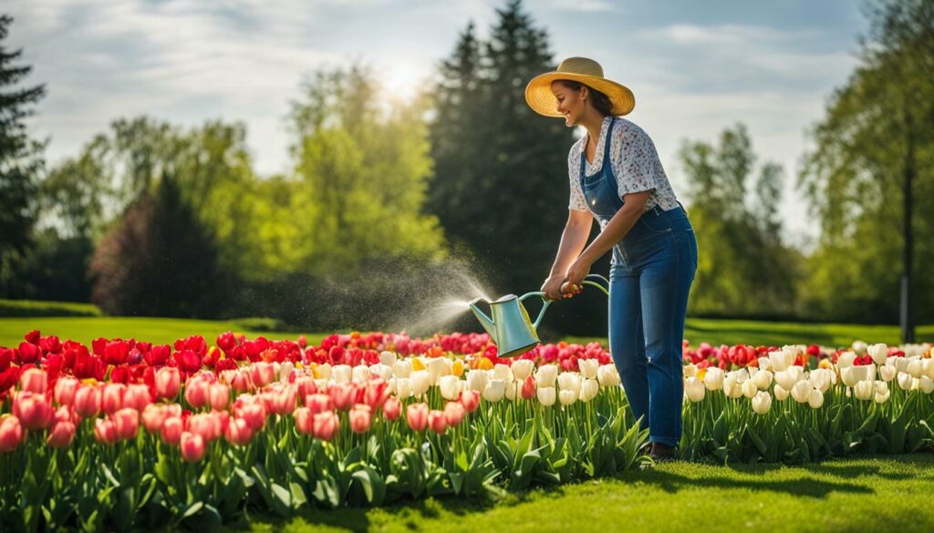 Arrosage des tulipes en été