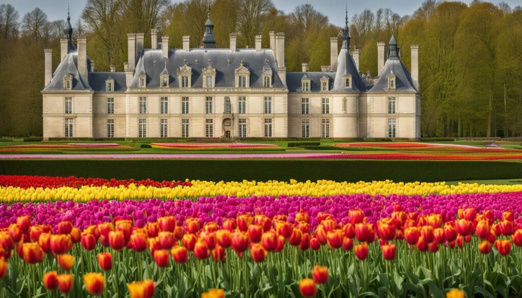 Château de Cheverny, ruban de tulipes