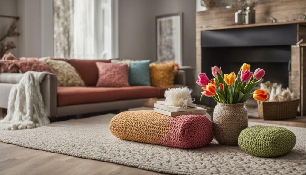 Décoration avec des tulipes au crochet