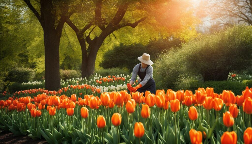 Entretien des Tulipes Orange