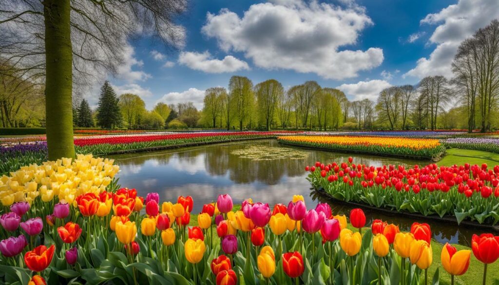 Jardin de tulipes hollandaises