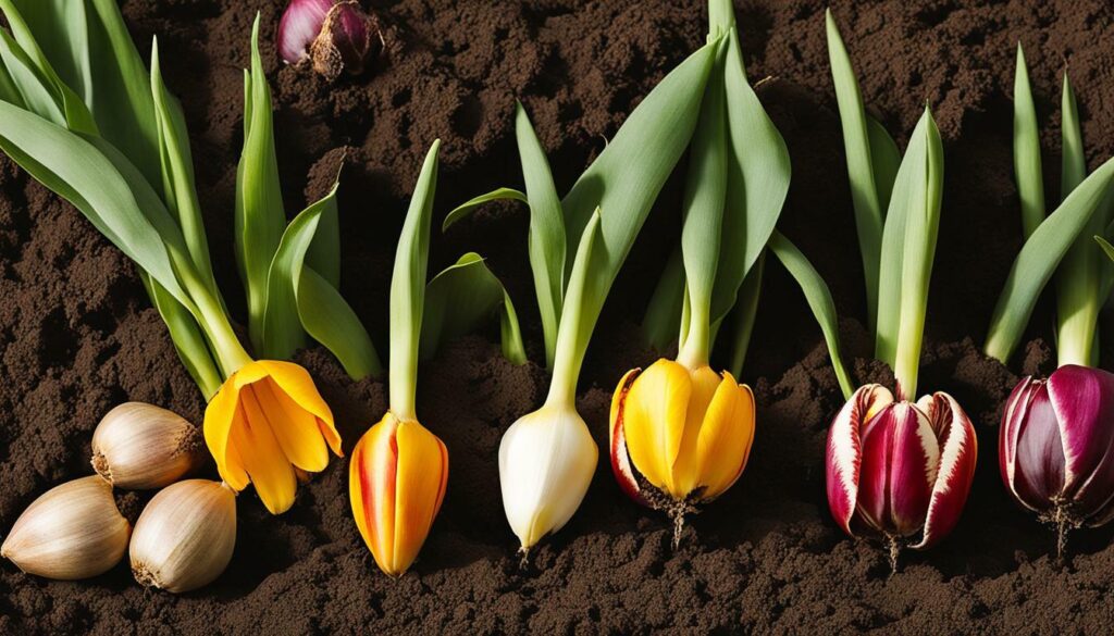Profondeur et espacement des bulbes de tulipes