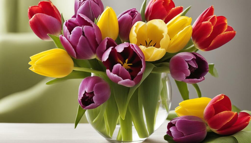 Renoncules et tulipes coupées