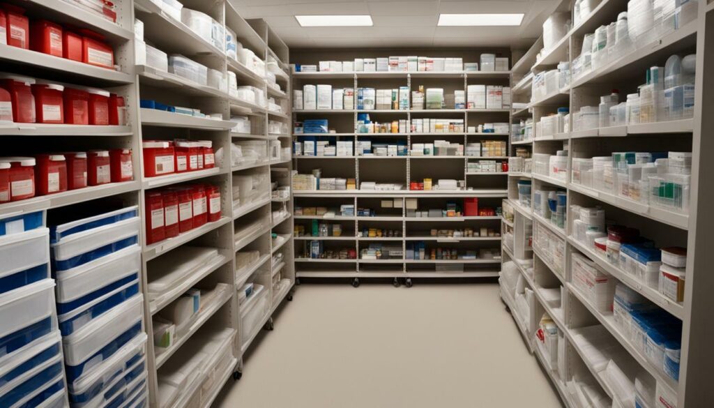 Stock de médicaments et kits d'urgence