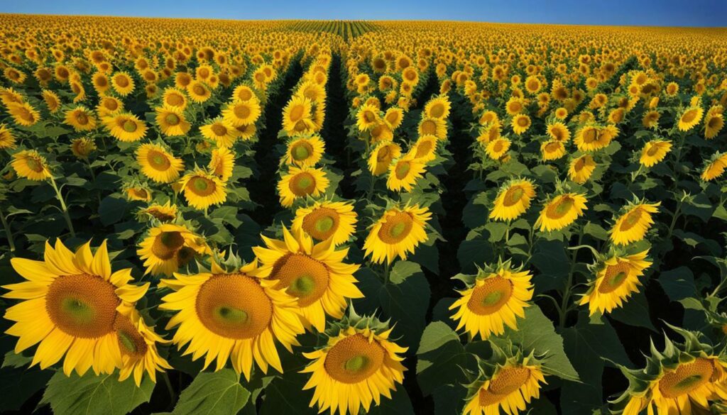 Sunflowers in full bloom