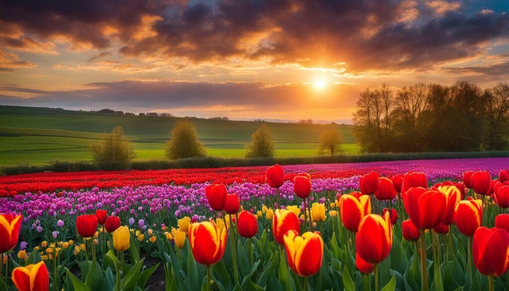 Tulipe Rouge dans les jardins