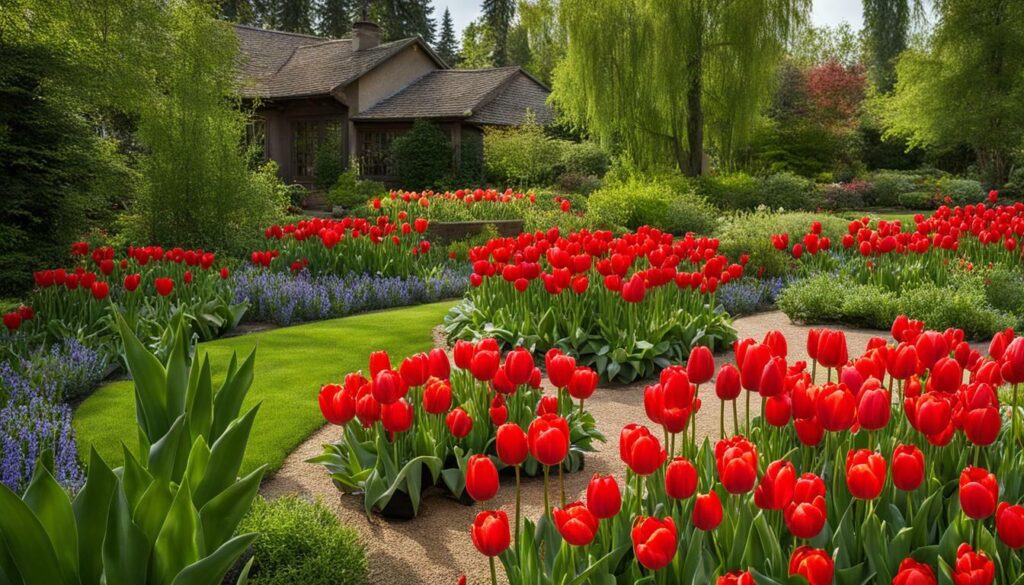 Tulipe Rouge en pots et jardinières