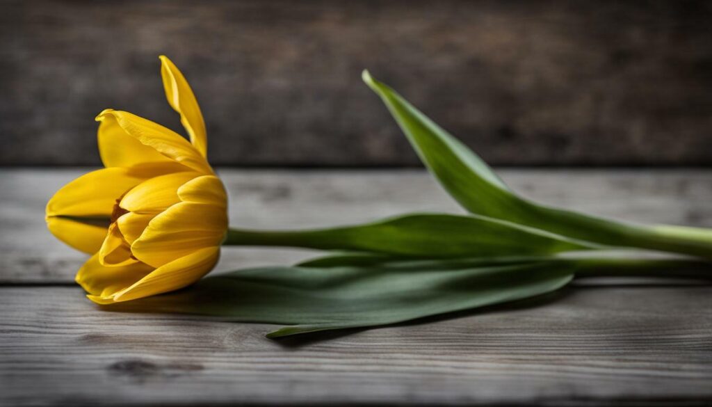 Tulipe jaune en deuil