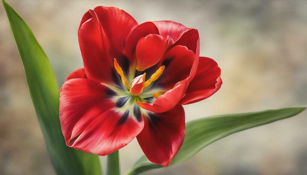 Tulipe rouge - amour discret