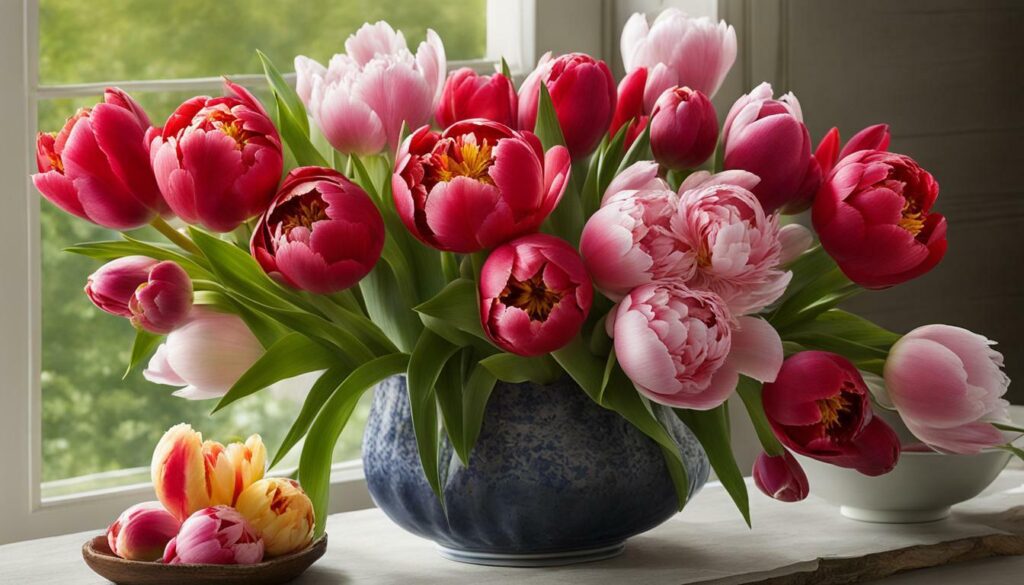 Variété de tulipes à fleurs de pivoine Angélique