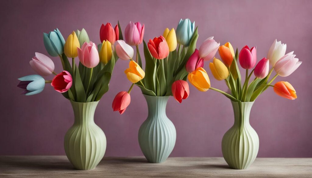 apprendre les couleurs avec les tulipes en papier