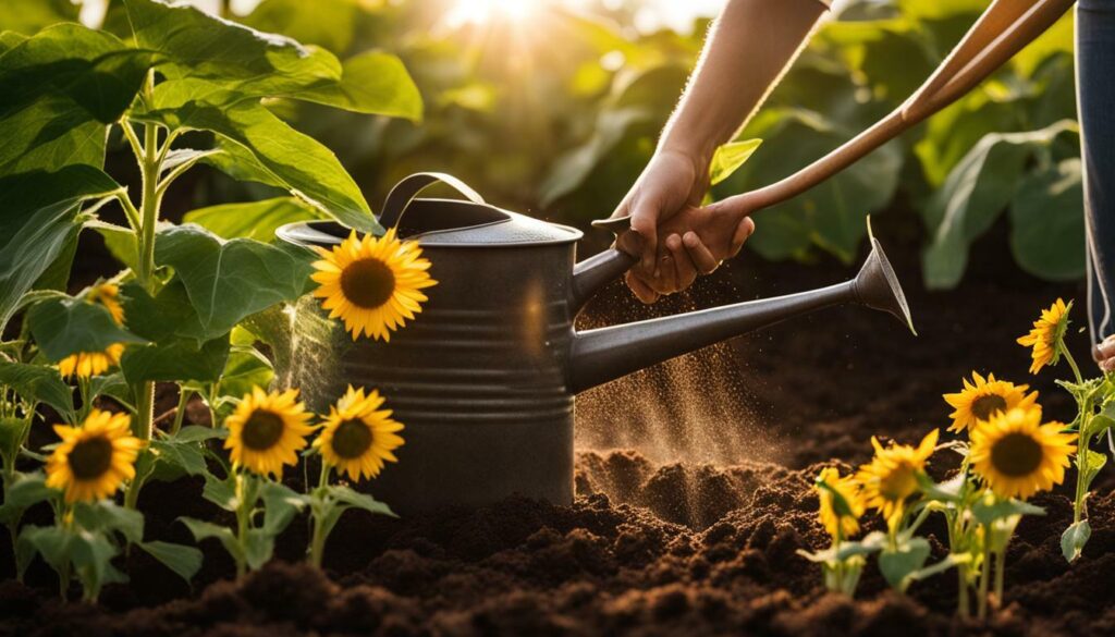 caring for sunflowers in pots