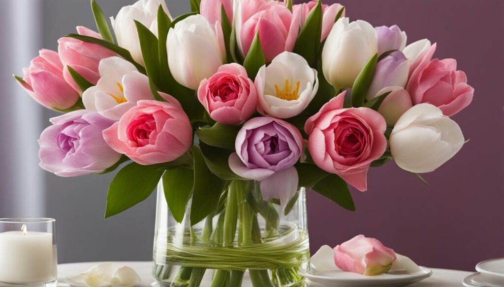 compositions florales avec Rose Tulipe