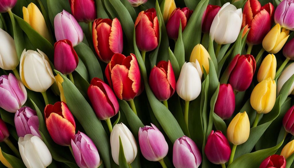 compositions florales avec des tulipes