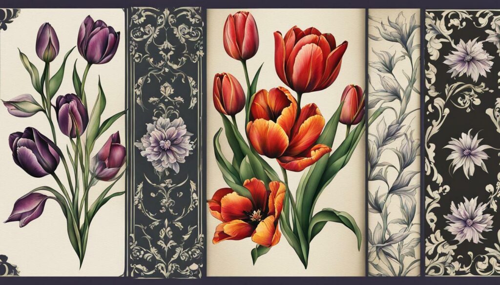 couleurs de tatouage tulipe