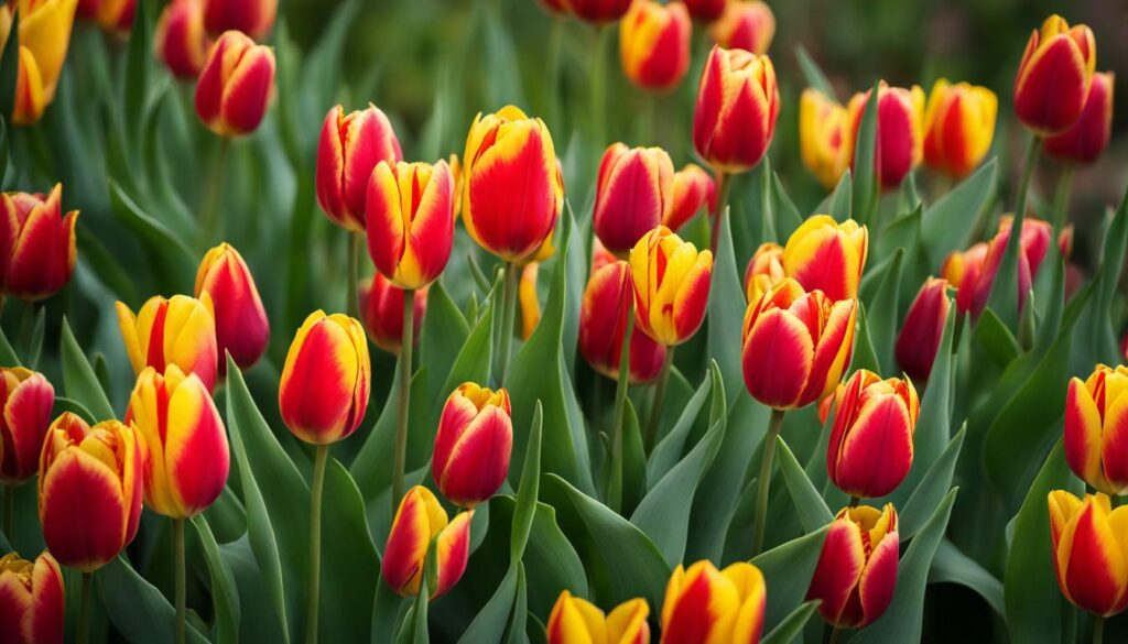 feuilles des tulipes