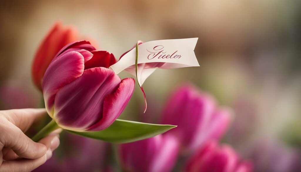 offrir une tulipe
