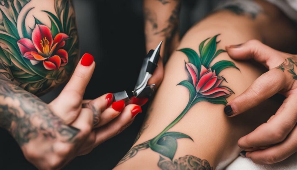 soins des tatouages de tulipes