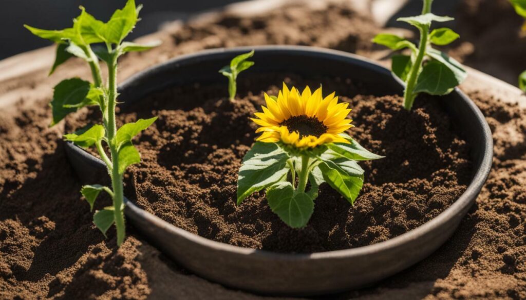 starting with sunflowers in pots