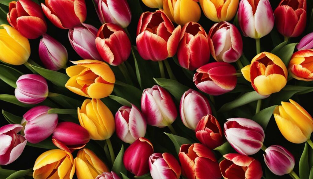 variété des bouquets de tulipes