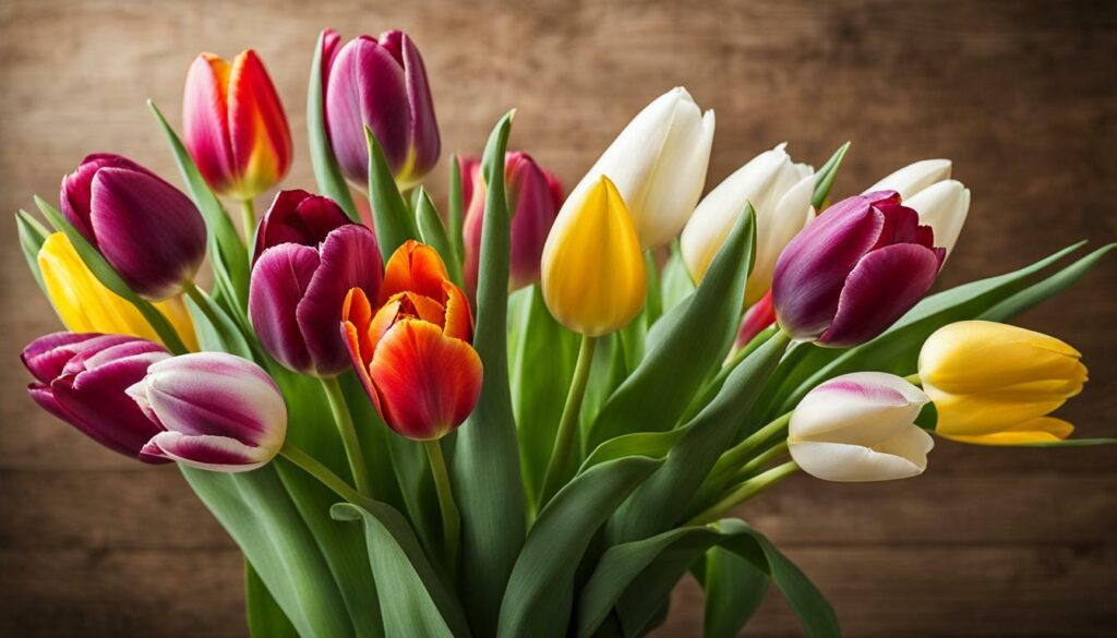 variétés de tulipes et compositions de couleurs