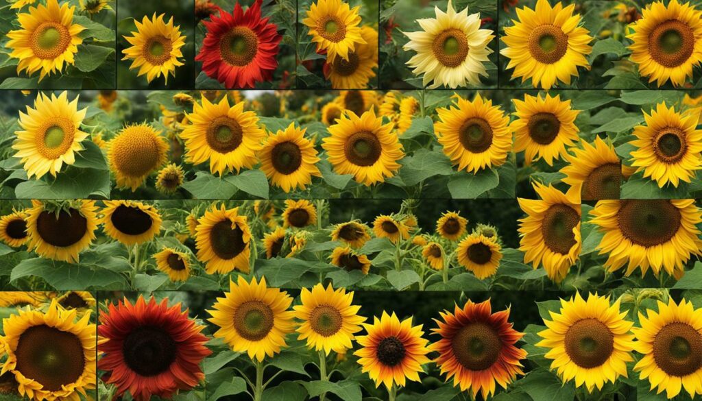 varieties of sunflowers